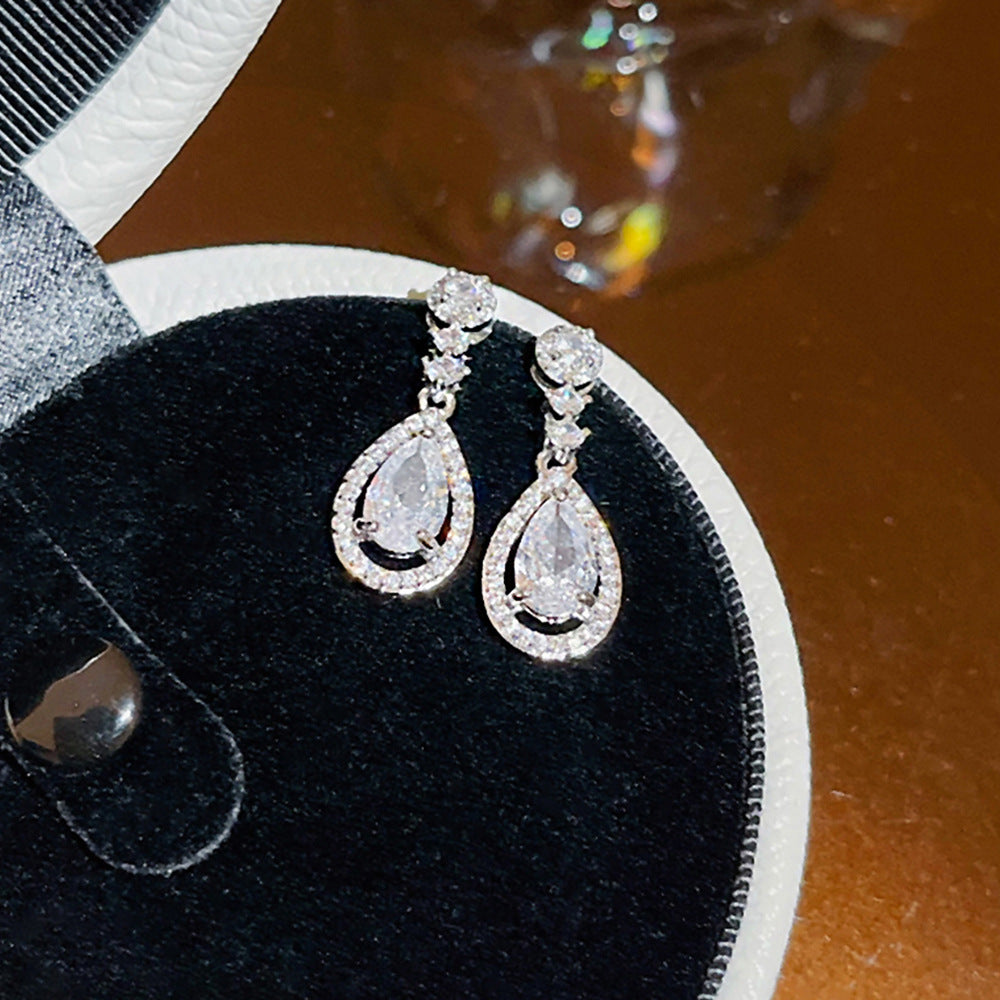 【W004】Zircon earrings -High quality