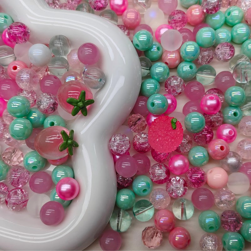 【A223】(NEW) Watermelon splash octopuffs -High quality glass beads（pack on live)