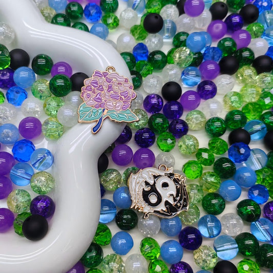 【A169】Lavender wonderland -High quality glass beads（pack on live)