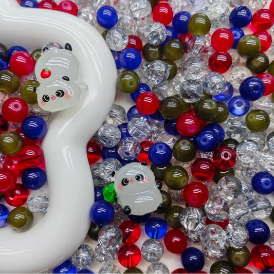 【A207】 Penguin party -High quality glass beads（pack on live)