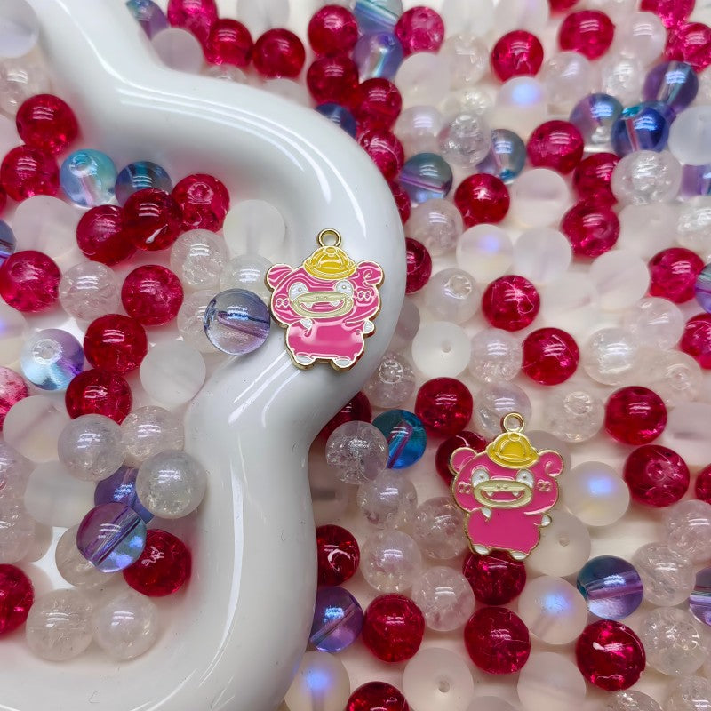 【A179】Butterflies in flower -High quality glass beads（pack on live）