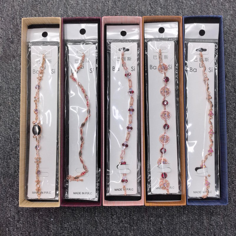 【D018】  Boxs（Zircon bracelet with High quality）- Open  in 【live】