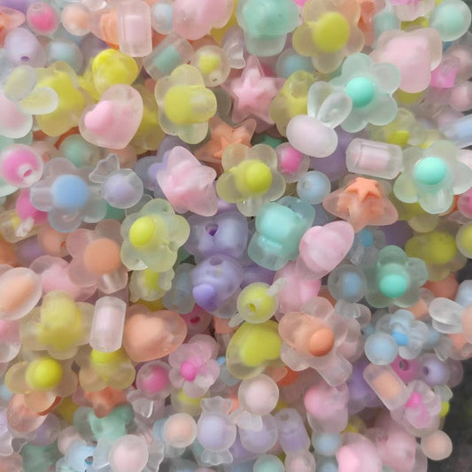 【A244】(NEW）Frosted candy mix -High quality acrylic beads（pack on live)