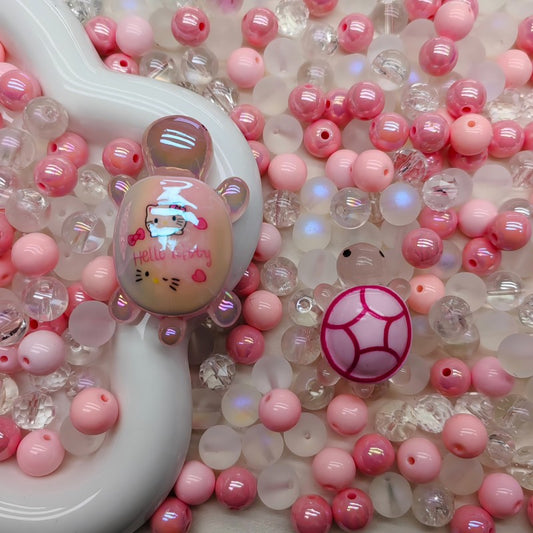 【A212】Bubble gum -High quality glass beads（pack on live)